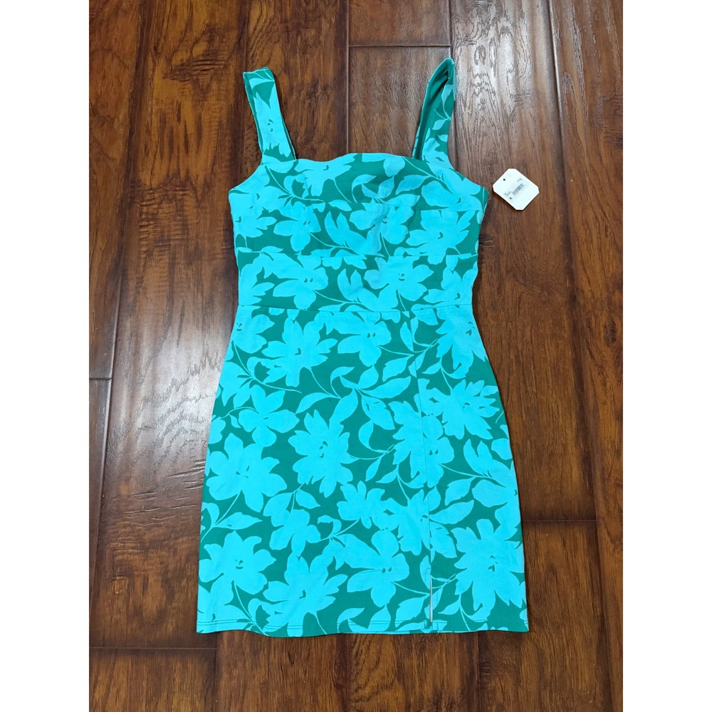 Altar'd State Evelynn Floral Mini Dress Women Size M NWT Square Neck Slit